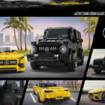 mis sisaldab Mercedes-AMG G 63 ja Mercedes-AMG SL 63 autoehitusmänguasju.