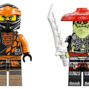 skorpioni kujutav olend ja kaks minifiguuri.