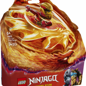 Lapsed taasetendavad tempokat tegevust sarja NINJAGO Dragons Rising 3. hooajast selle LEGO NINJAGO Kai draakoni Spinjitzu spinneriga.
