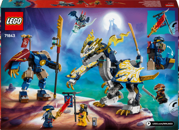 roboti ja 4 minifiguuriga võimaldab lastel etendada lugusid telesarja NINJAGO Dragons Rising 3. hooajast.