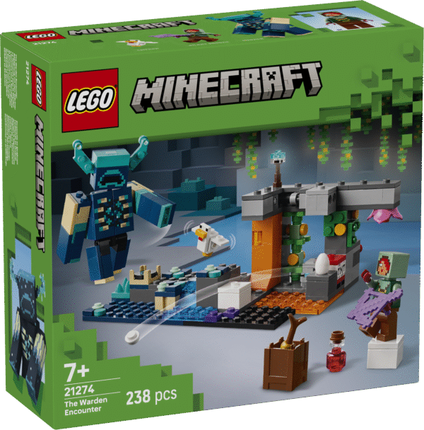 Lopsaka taimestikuga koopas toimub plahvatusohtlik tegevus koos suure muudetava asendiga LEGO® Minecraft® märulifiguuriga.