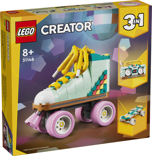 Lahe LEGO® Creator kolm ühes komplekt võimaldab lastel ehitada värvilise liikuva rulluisumänguasja