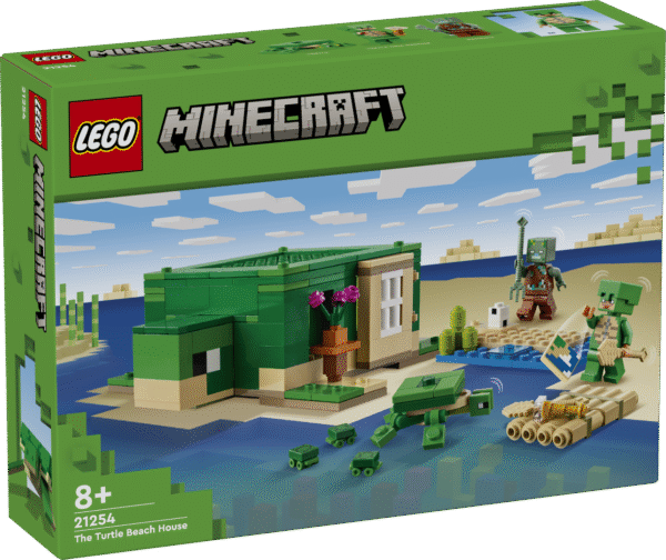 See LEGO® Minecraft® kilpkonnamaja ehitusmänguasi lastele on varustatud Minecrafti tegelaskujude ja lõbusate võimalustega