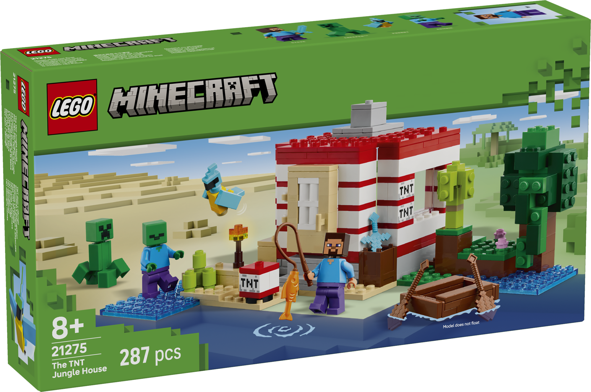 LEGO Minecraft TNT džunglimaja Minecraft® mängijaid ja fänne ootab ees plahvatusohtlik tegevus