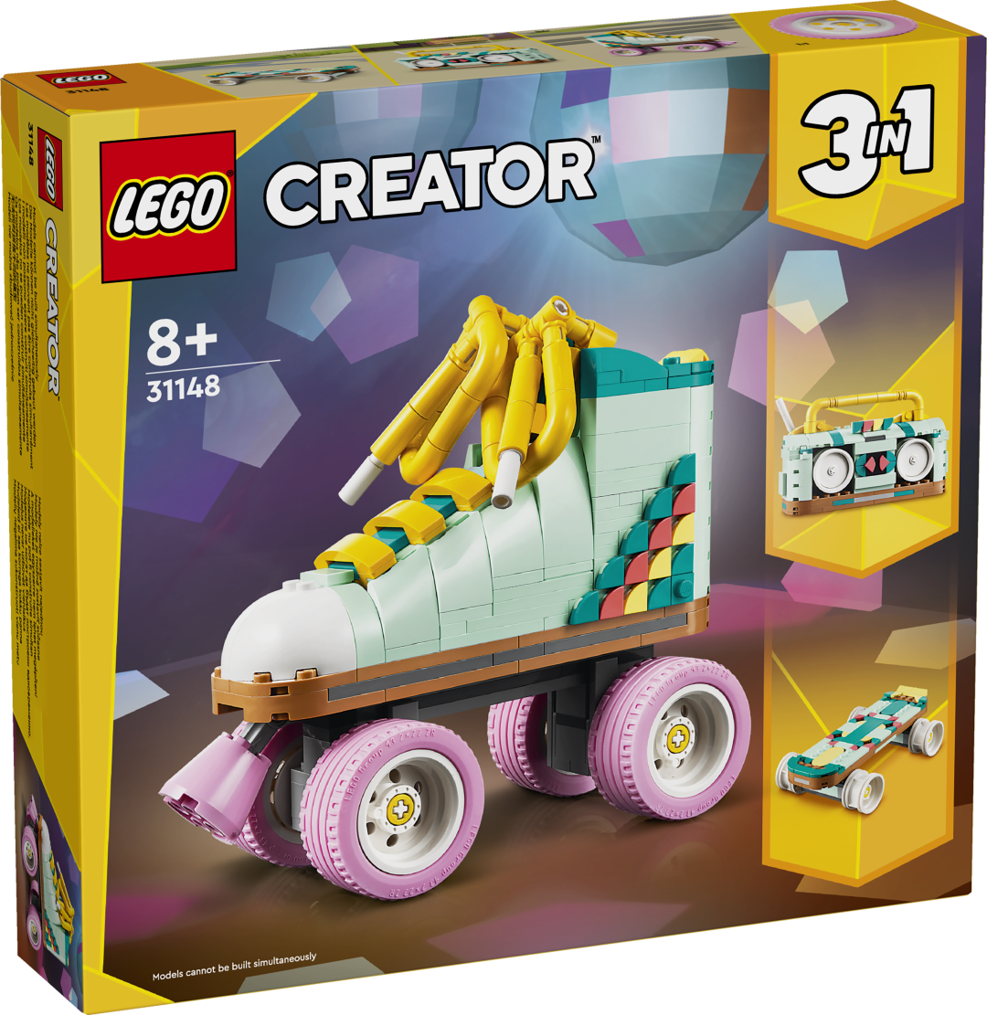 LEGO Creator Retrorulluisk Lahe LEGO® Creator kolm ühes komplekt võimaldab lastel ehitada värvilise liikuva rulluisumänguasja