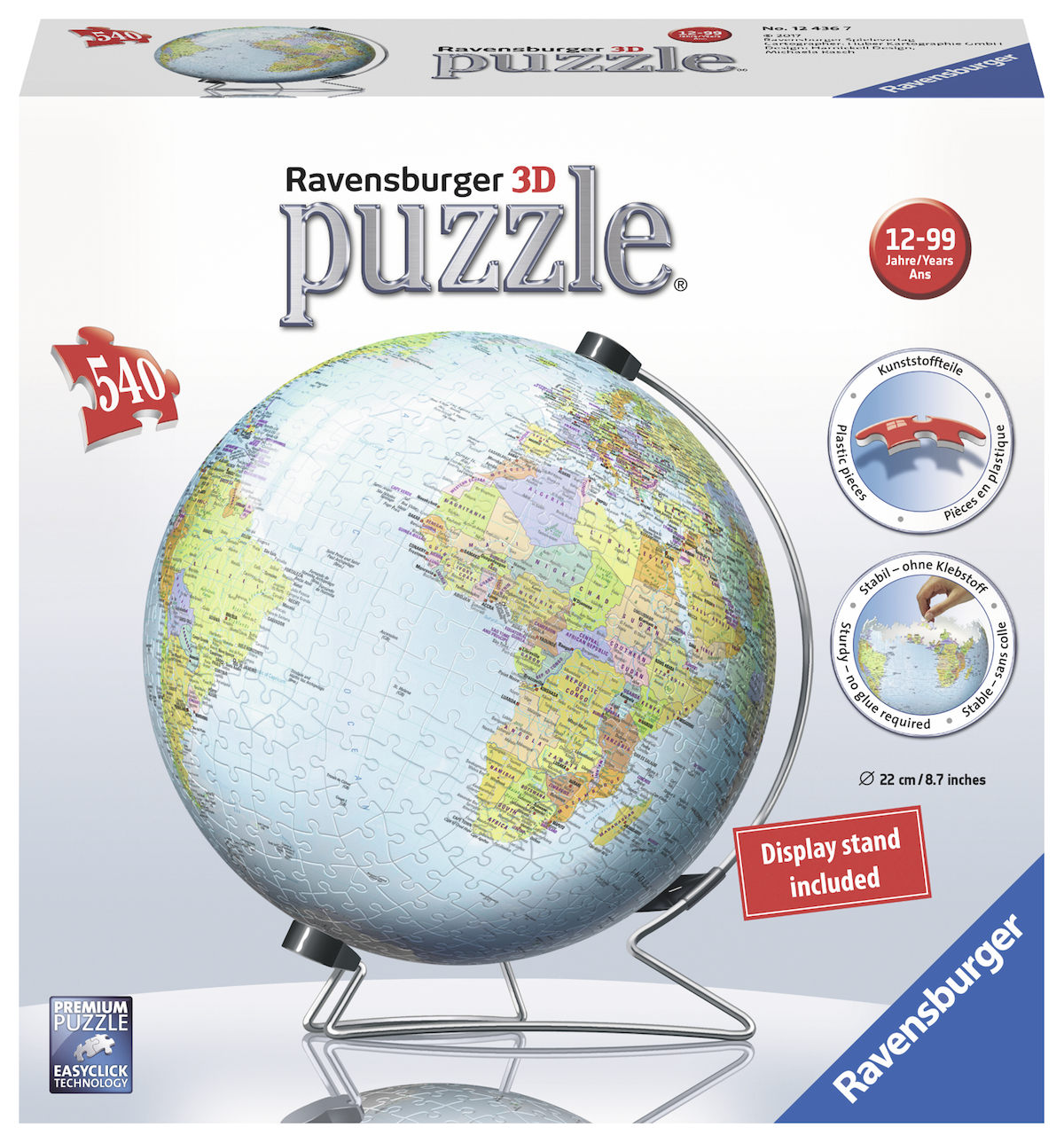 Ravensburger puslepall 540 tk Gloobus Ravensburgeri kvaliteetsed 3D pusled