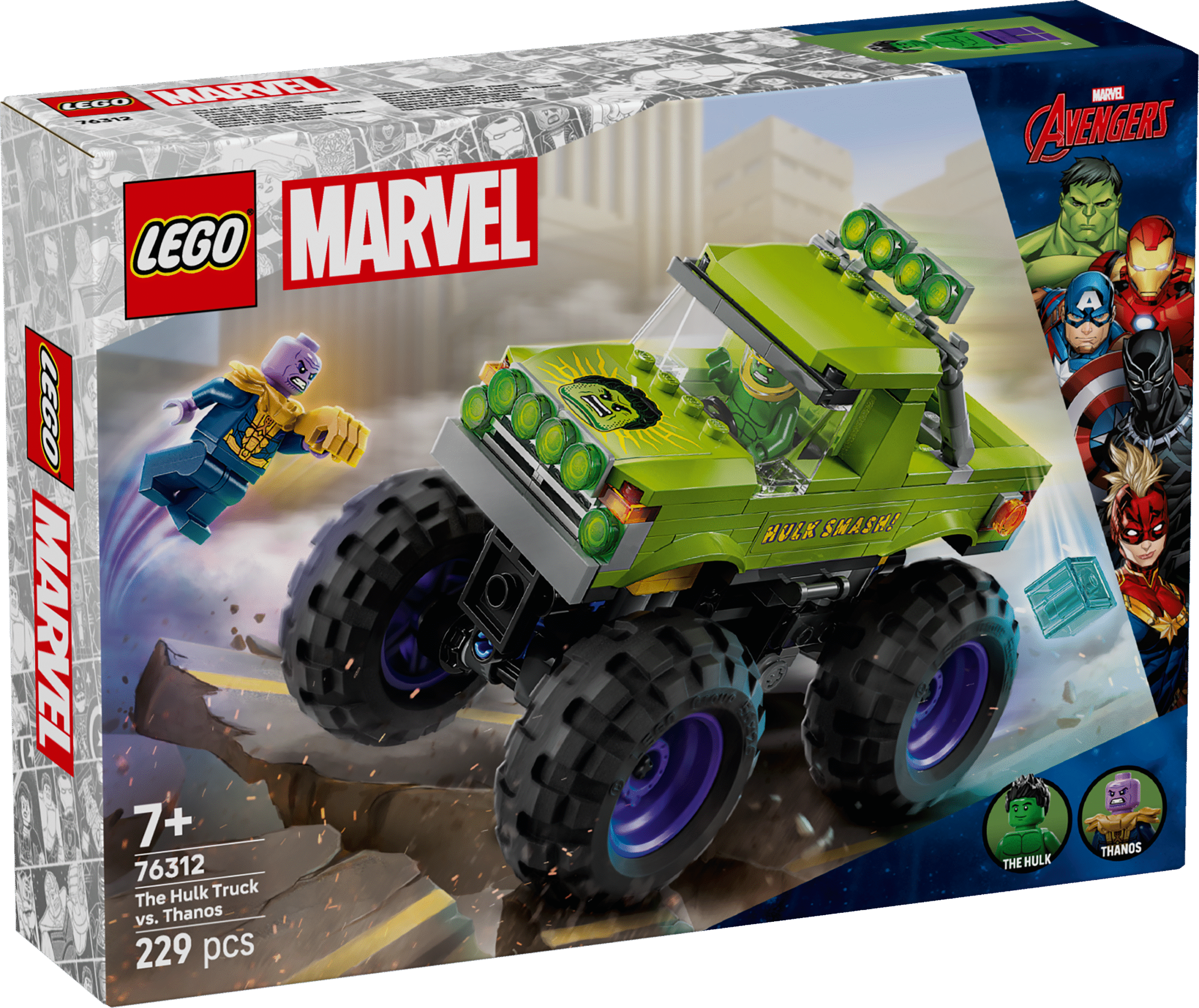 LEGO Super Heroes The Hulki veoauto vs. Thanos LEGO® ǀ Marvel The Hulki veoauto vs. Thanos – kokkupandav laste megaveok amortisaatoritega on lahe loominguline superkangelase kingitus lastele.