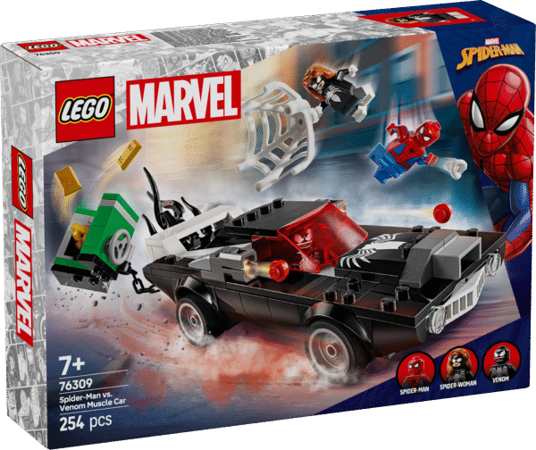 LEGO Marvel Spider-Man vs. Venomi muskelauto on lahe kuulsate tegelaskujudega ehitus- ja mängukomplekt