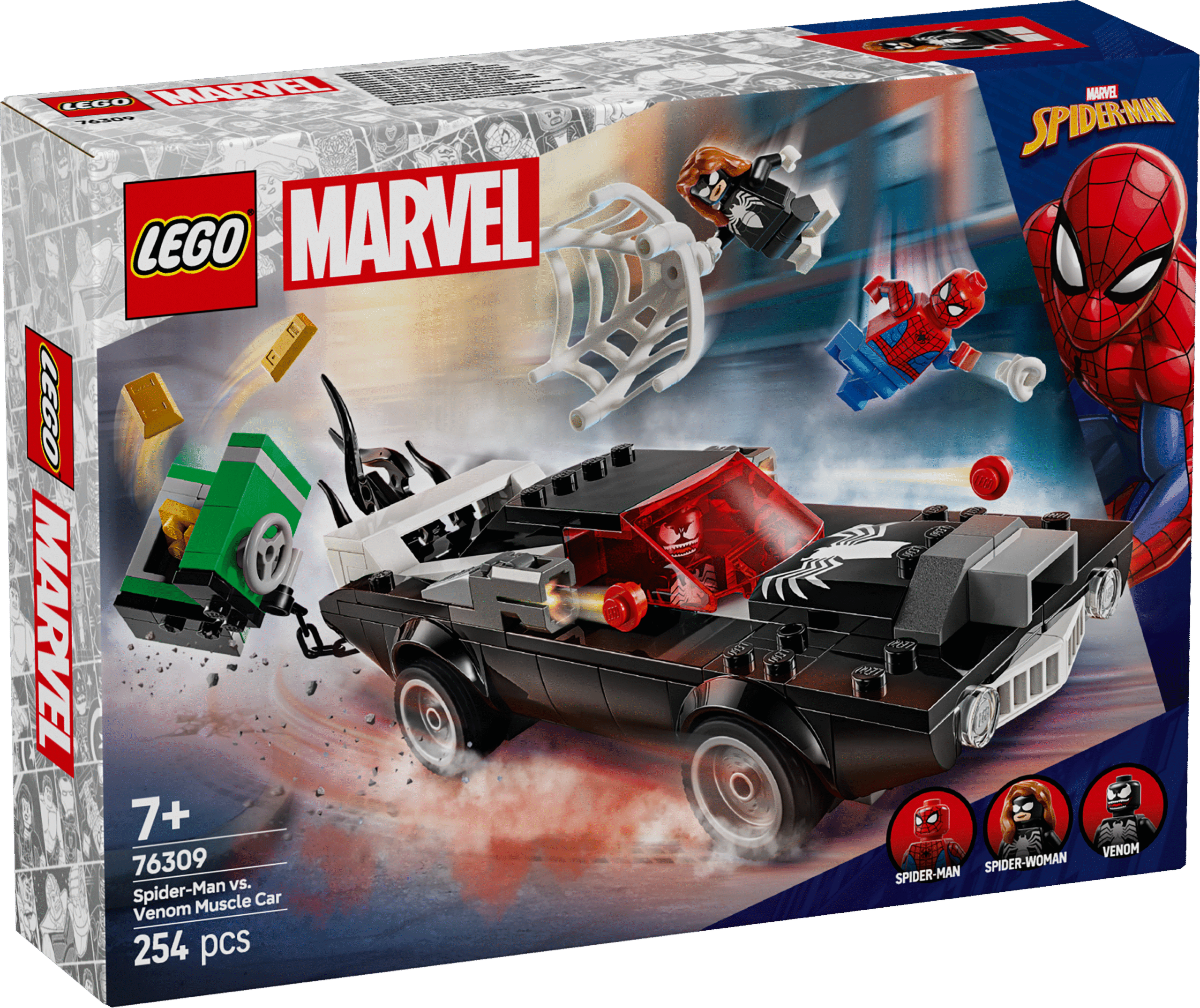 LEGO Super Heroes Spider-Man vs. Venomi muskelauto LEGO Marvel Spider-Man vs. Venomi muskelauto on lahe kuulsate tegelaskujudega ehitus- ja mängukomplekt