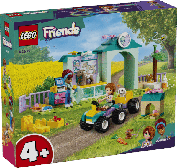 LEGO® Friends farmiloomade loomakliiniku mänguasjaga on kaasas palju rollimängutarvikuid