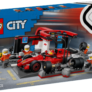 Ülikiire rehvivahetus ootab sind selles LEGO City F1 Ferrari võidusõiduauto komplektis