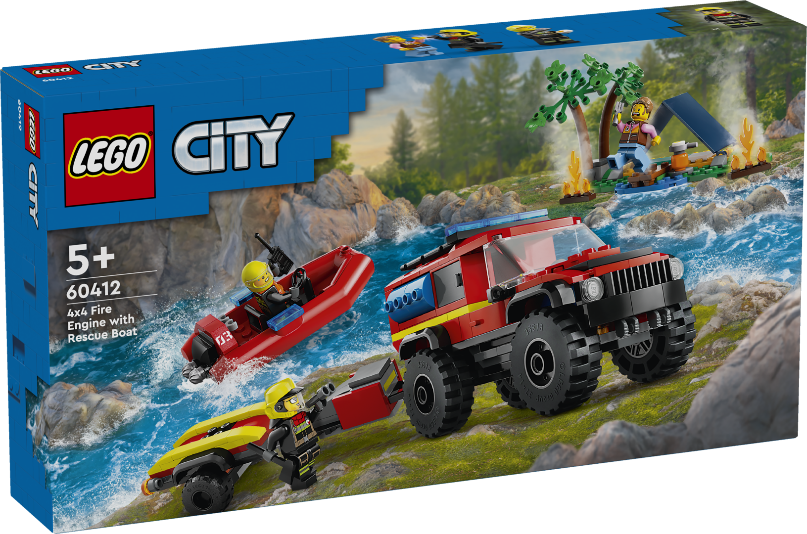 LEGO City 4X4 Tuletõrjeauto koos päästepaadiga Selle LEGO® City komplektiga