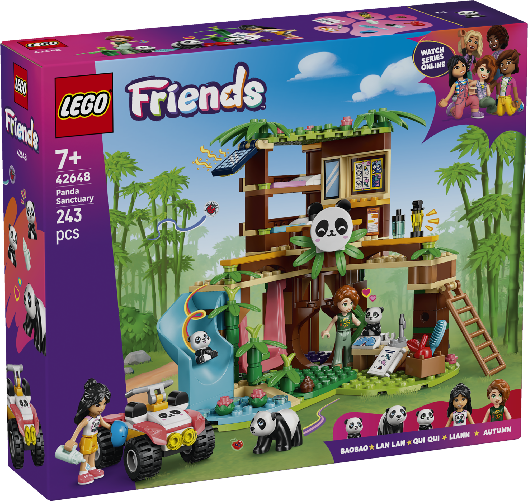LEGO Friends Panda varjupaik ja loomade eest hoolitsemine See panda varjupaiga sõprusmänguasi sobib suurepäraselt lastele sünnipäevakingiks. Komplektis on 2 mininukku