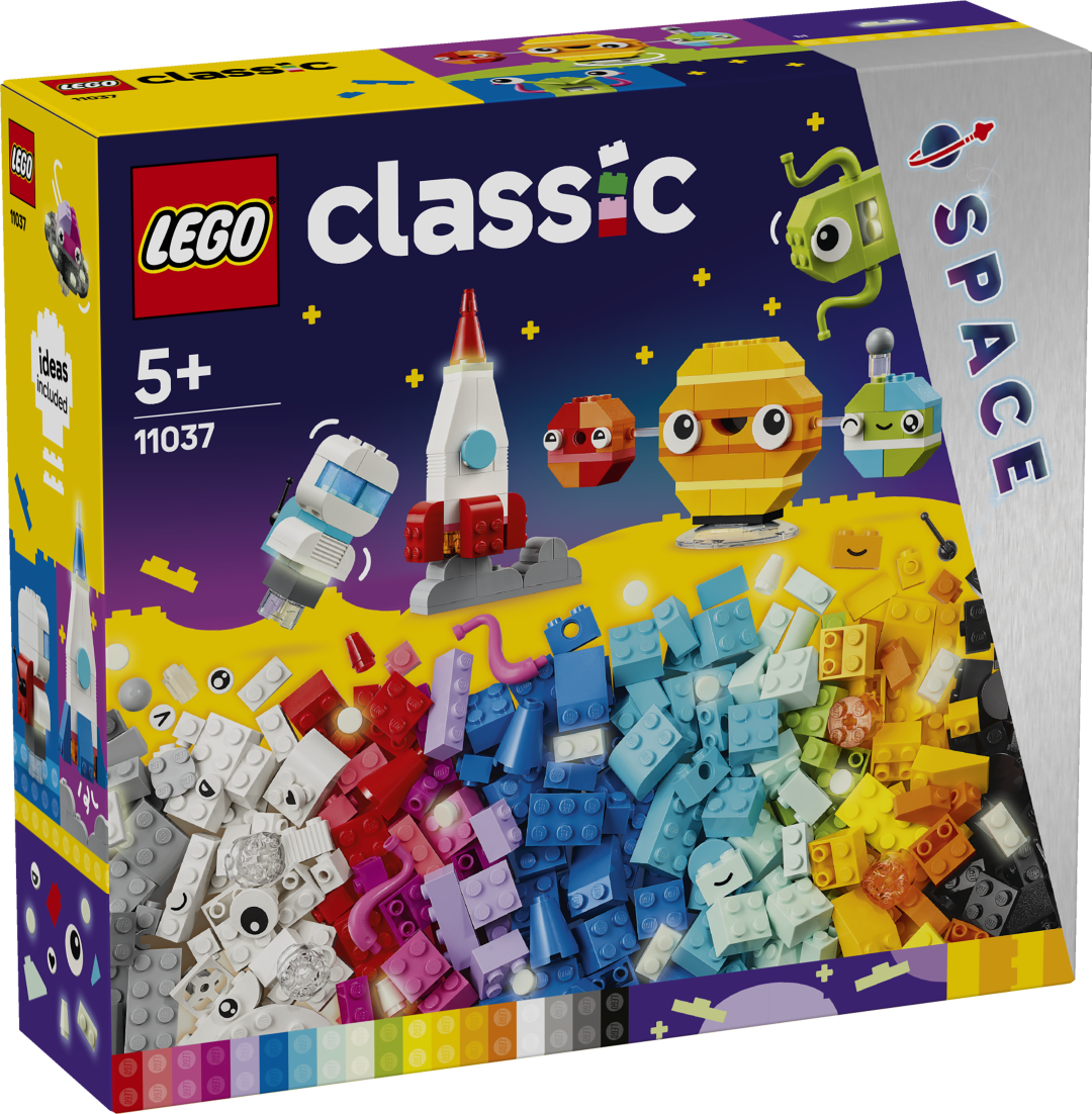 LEGO Classic Loomingulised kosmoseplaneedid Komplektist LEGO® Classic: Loomingulised kosmoseplaneedid leiavad lapsed 5 kosmosemänguasja