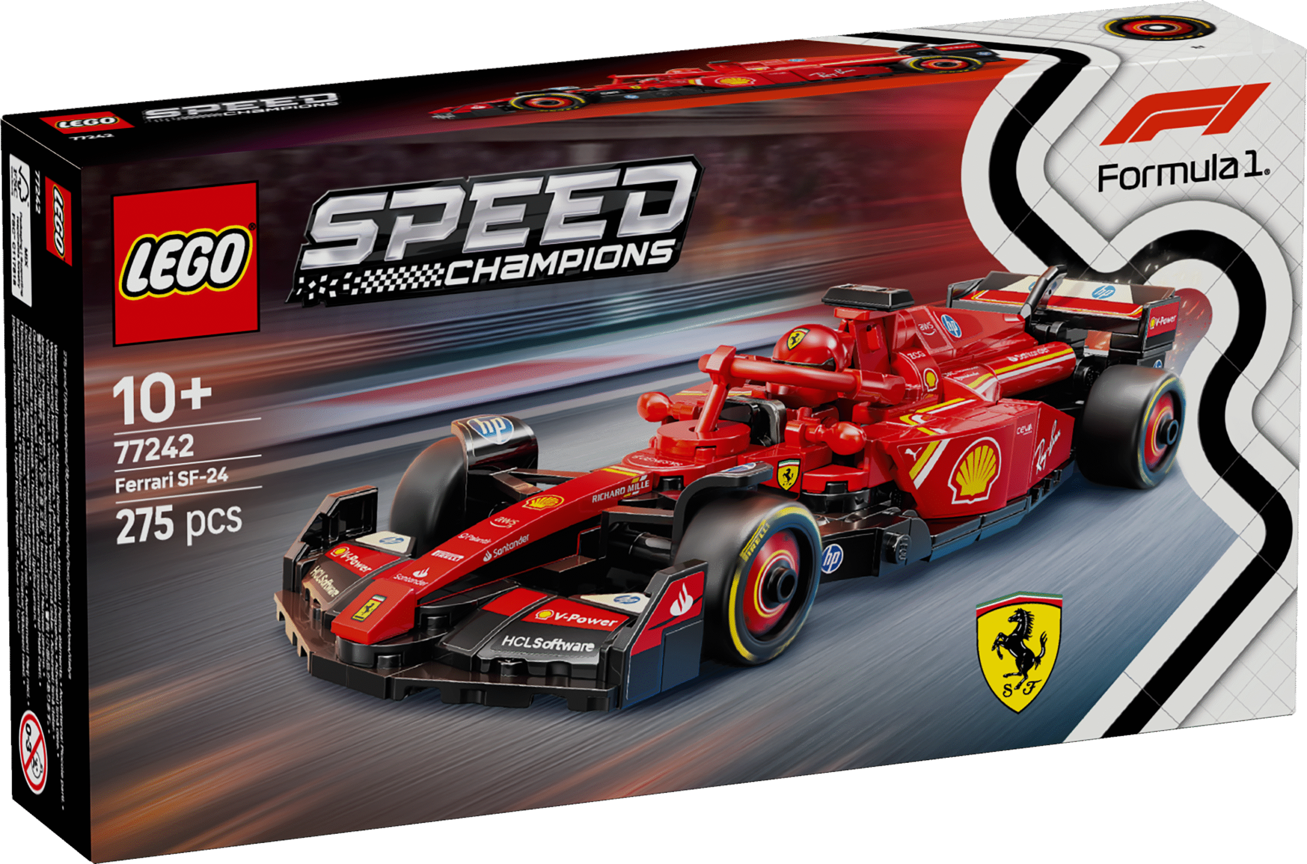 LEGO Speed Champions Ferrari SF-24 F1 võidusõiduauto F1 fännid ja vähemalt 10-aastased lapsed saavad seda muljetavaldavat LEGO Speed Championsi Ferrari SF-24 F1 võidusõiduautot ehitada ja esitleda