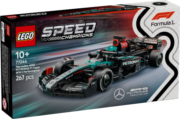 F1 fännid ning lapsed saavad nautida põnevaid võidusõidumänge selle LEGO Speed Championsi Mercedes-AMG PETRONAS F1 Teami mänguautoga.