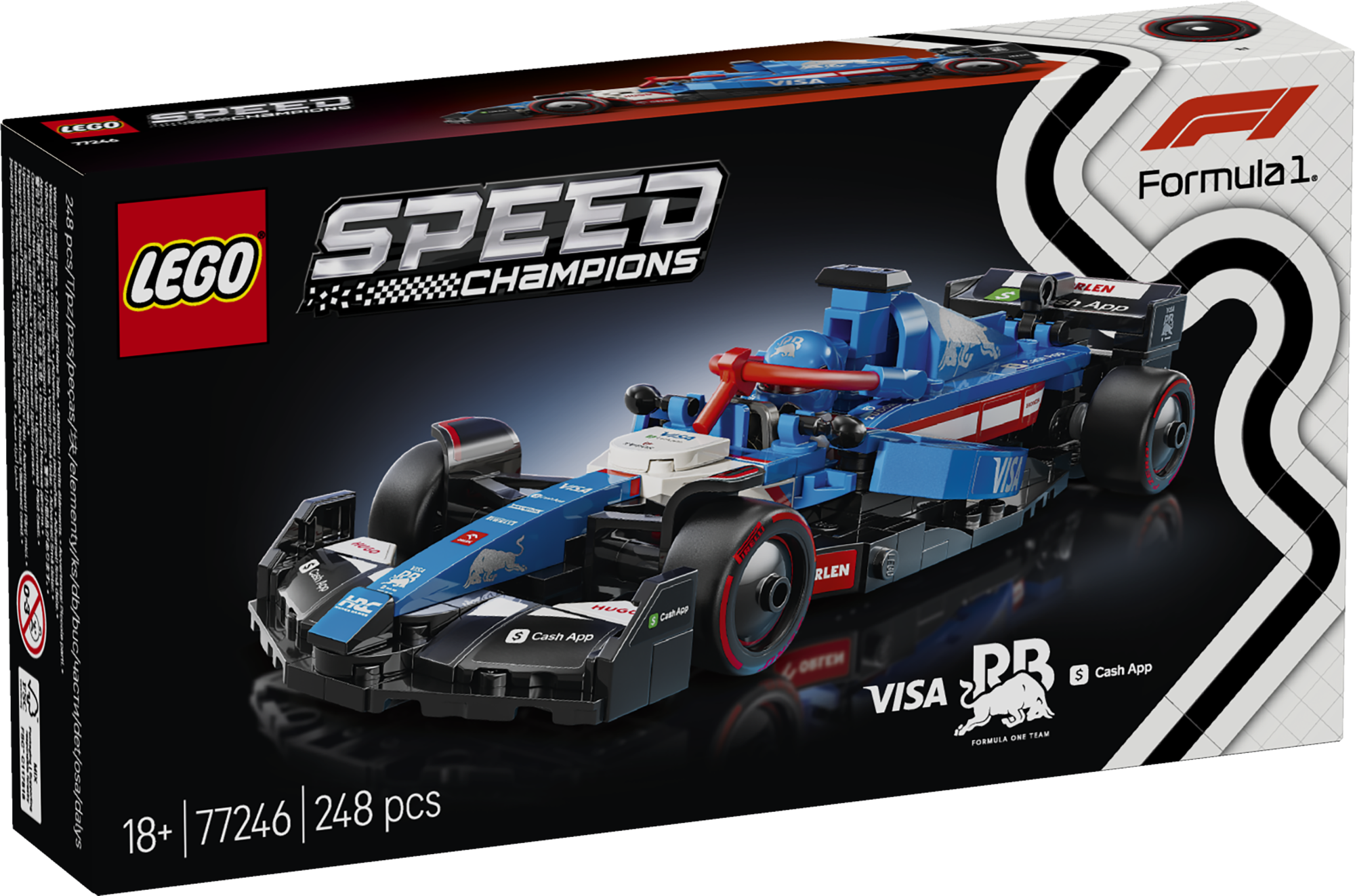 LEGO Speed Champions Visa Cash APP RB VCARB 01 F1 võidusõiduauto Ehita omaenda Visa Cash App RB VCARB 01 F1 võidusõiduauto selle LEGO Speed Championsi ehituskomplektiga