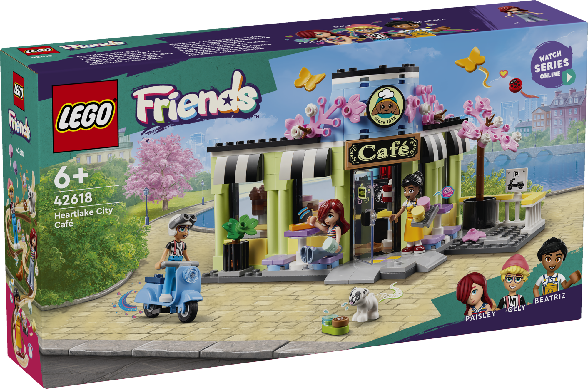 LEGO Friends Heartlake’I linna kohvik Selle LEGO Friends komplektiga on kaasas kolm mininukku ja koerafiguur