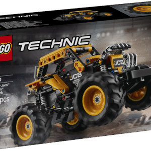 See lastele mõeldud veoauto sisaldab kokkupandavat LEGO Technic Monster Jam DIGatron-i mudelit koos tagasitõmbamise funktsiooniga.