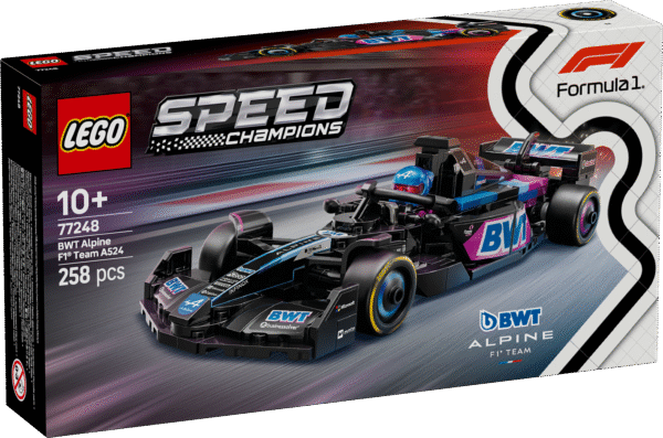 F1 fännid ning vähemalt 10-aastased lapsed saavad seda LEGO Speed Championsi BWT Alpine F1 Team A524 võidusõiduautot ehitada ja esitleda.