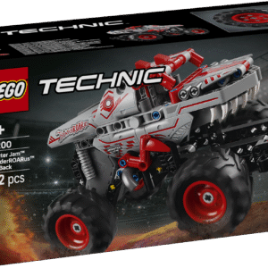 Selles Monster Jam-i fännidele mõeldud dinosauruse mänguauto komplektis on kokkupandav tagasitõmmatav LEGO Technic Monster Jam ThunderROARus-i mudel.