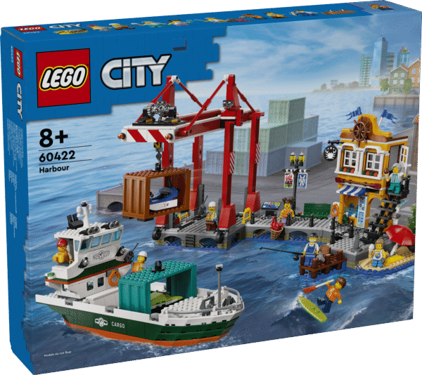 Selles LEGO City komplektis on kaiäärne töötav konteinerikraana