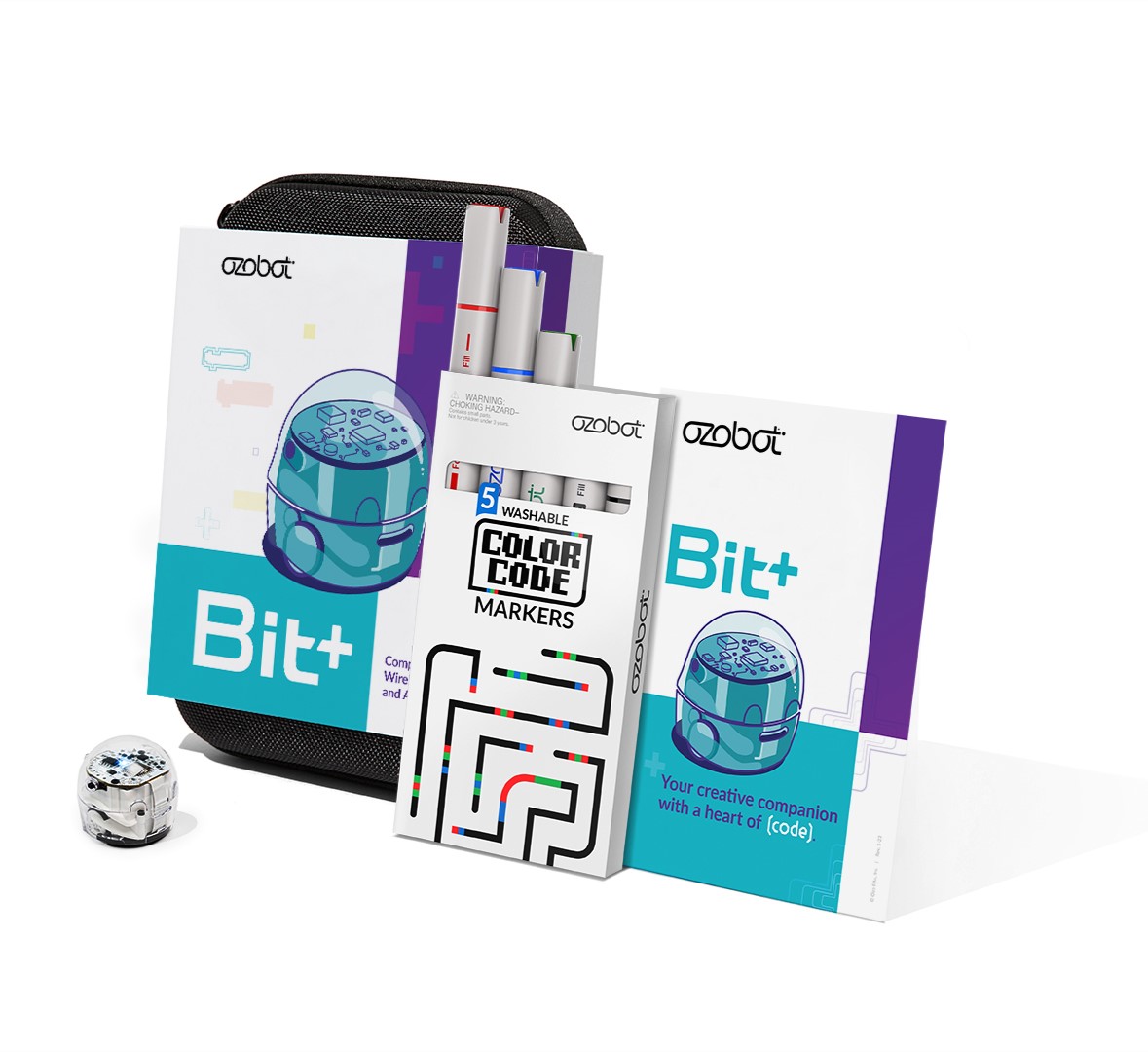 Ozobot Bit+ roboti stardikomplekt Bit+ kasutab varasemast Bit-robotist parimat ning lisab uut funktsionaalsust ja kasulikkust