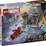 Pane Marvel Studiose filmi Tasujad: Ultroni ajastu mänguasja abil laste kätesse LEGO Marvel Iron Man ja Iron Legion vs. Hydra sõduri ehitusmänguasi.