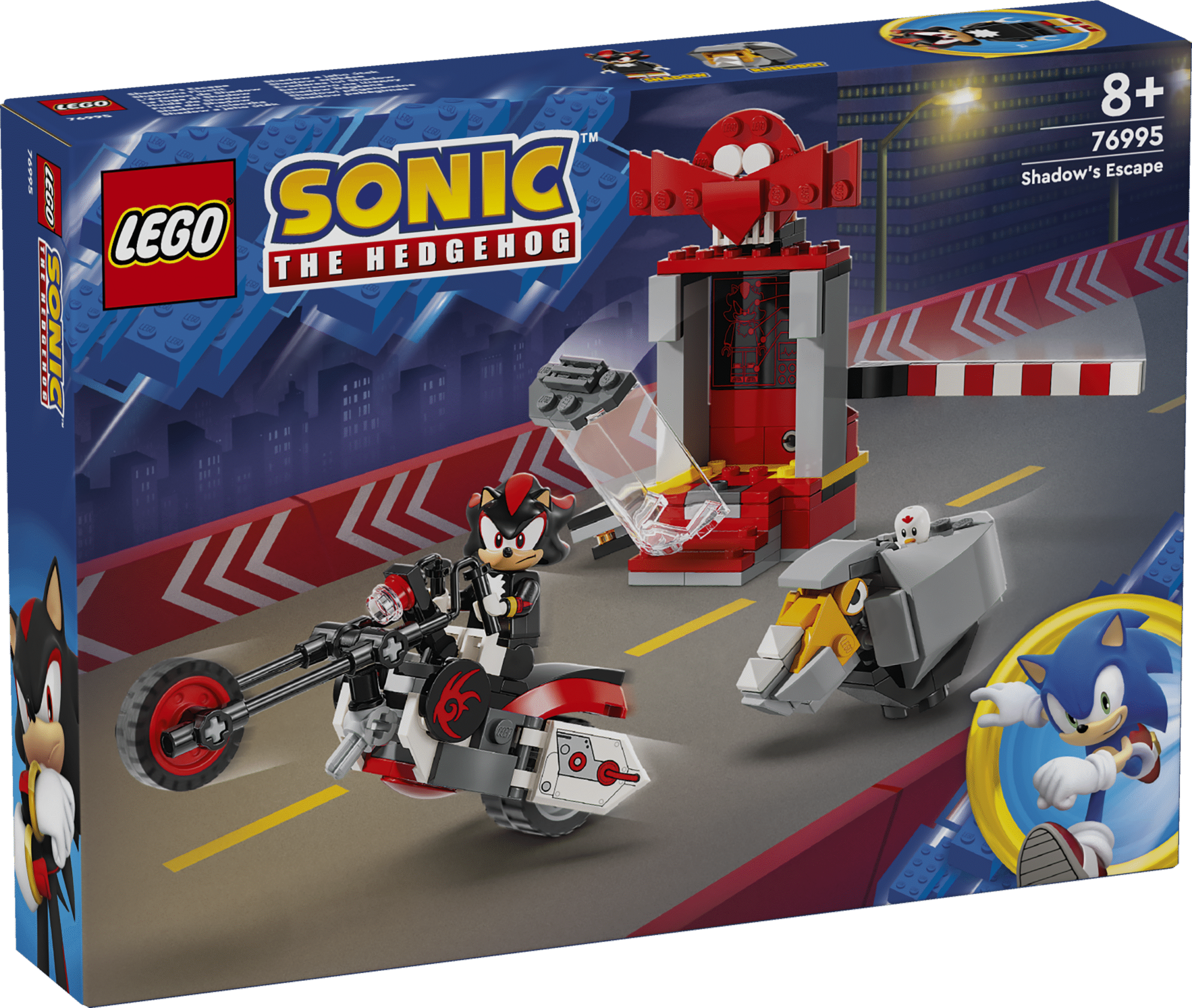 LEGO Sonic Shadow The Hedgehogi põgenemine Kiire tegevusmäng kohtub loova jutuvestmisega selles LEGO® Sonic the Hedgehog™ komplektis