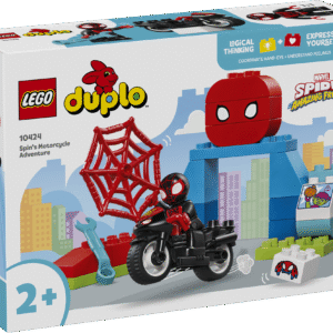 Väikelapsed moodustavad selles peenmotoorikat arendavas LEGO DUPLO mootorratta mänguasjas Spiniga meeskonna