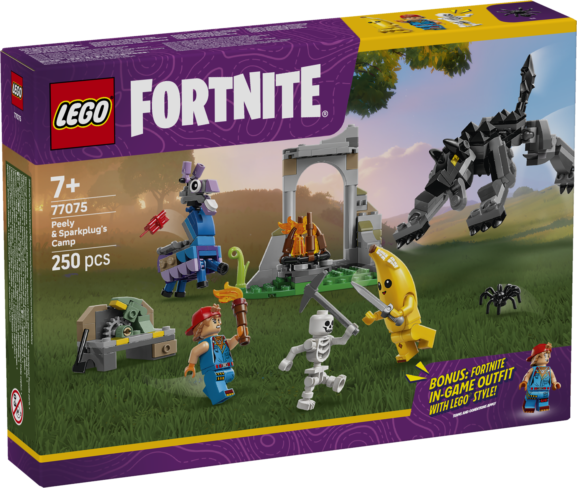 LEGO Fortnite Peely ja sparkplugi laager Lase loovus valla selle LEGO® Fortnite®-i ehituskomplektiga
