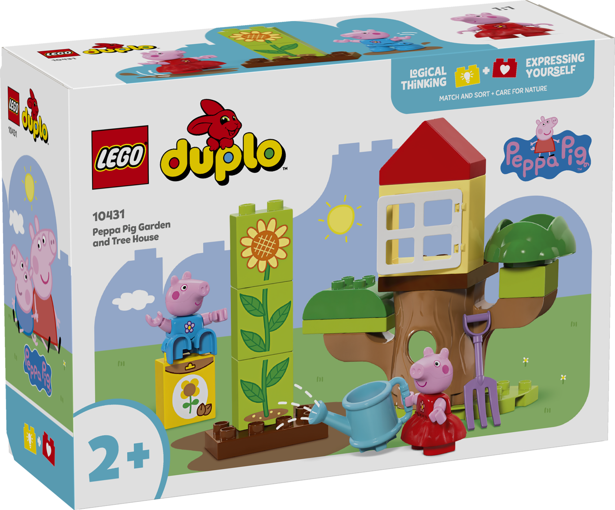 LEGO DUPLO Põrsas Peppa Aed ja puumaja Aita väikelastel selle alates 2-aastastele koolieelikutele mõeldud LEGO® DUPLO® Põrsas Peppa mänguasjaga arendada kujutlusvõimet