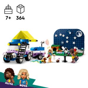 tarvikuid ja kolme LEGO Friends tegelaskuju.