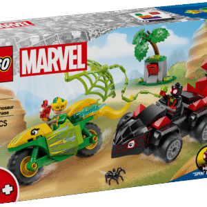Spidey ja tema hämmastavad sõbrad: Spini ja Electro dinosaurusesõidukite tagaajamine pakub 4-aastastele ja vanematele lastele palju LEGO sõidurõõmu.