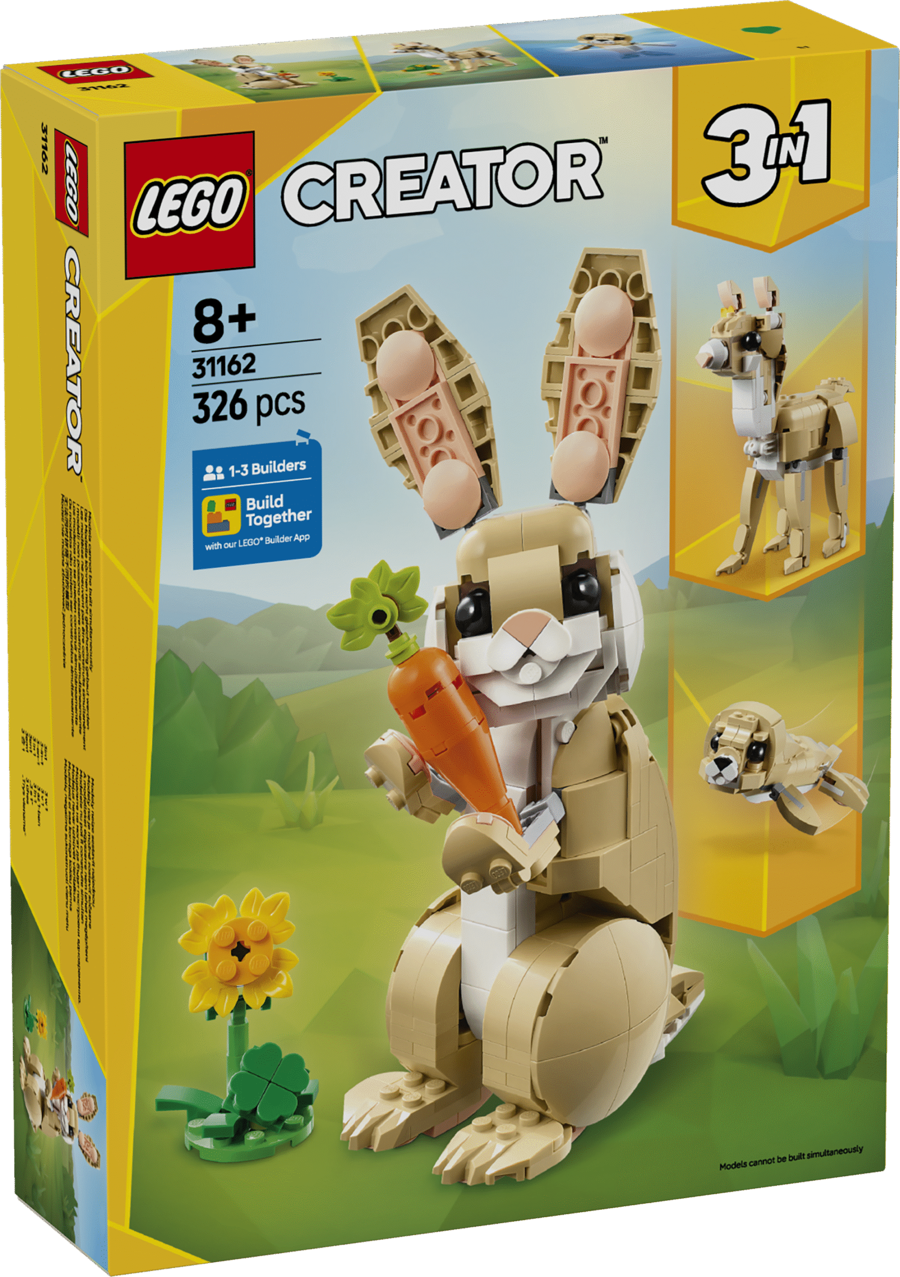 LEGO Creator Armas jänku Lapsed saavad komplektiga LEGO Creator 3-ühes Armas jänku lugusid etendada ning ehitada jänese ümber laamaks või hülgeks.