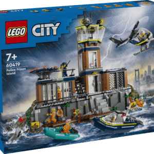 Seitsme minifiguuri ning koera ja hai figuuridega funktsiooniderohke mängukomplektiga LEGO® City Politsei vanglasaar ootavad sind põnevad seiklused.
