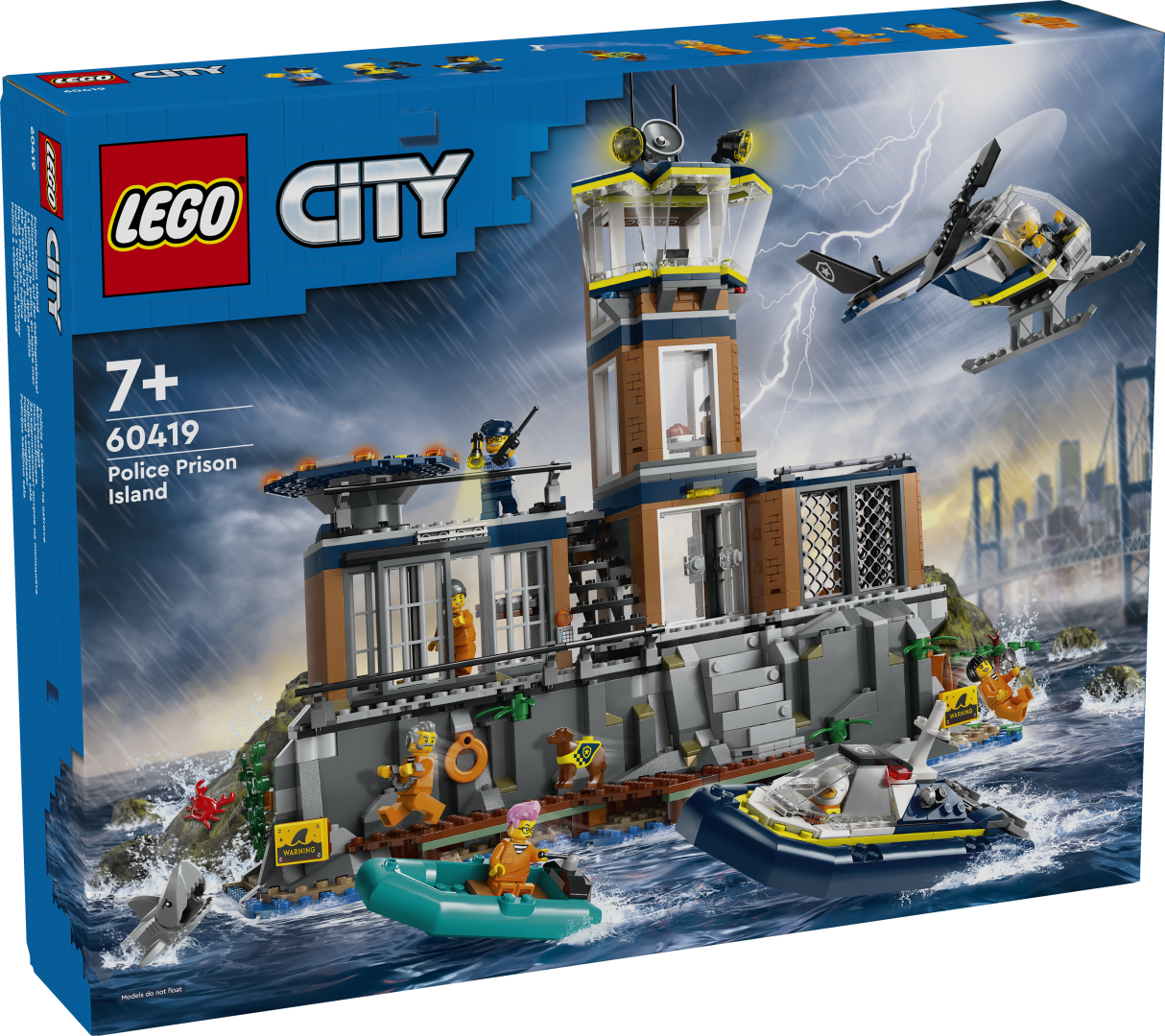 LEGO City Politsei vanglasaar Seitsme minifiguuri ning koera ja hai figuuridega funktsiooniderohke mängukomplektiga LEGO® City Politsei vanglasaar ootavad sind põnevad seiklused.