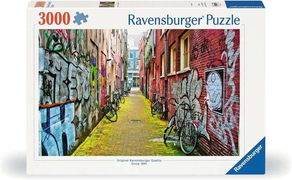 Ravensburger pusle 3000 tk Tänavakunst Amsterdamis Ravensburgeri esmaklassilise kvaliteediga pusled. Iga pusletükk on erinev