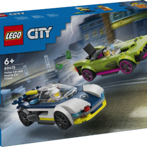 Lõbus LEGO® City mänguauto komplekt alates 6-aastastele. Sisaldab politsei jälitusautot ja muskelautot ägedaks tagaajamiseks politseiniku ja suli minifiguuridega.