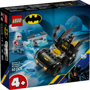 See eelkooliealiste mänguasi Batman ja Batmobile vs. Mr. Freeze on ideaalne LEGO Batmani kingitus 4-aastastele ja vanematele lastele.