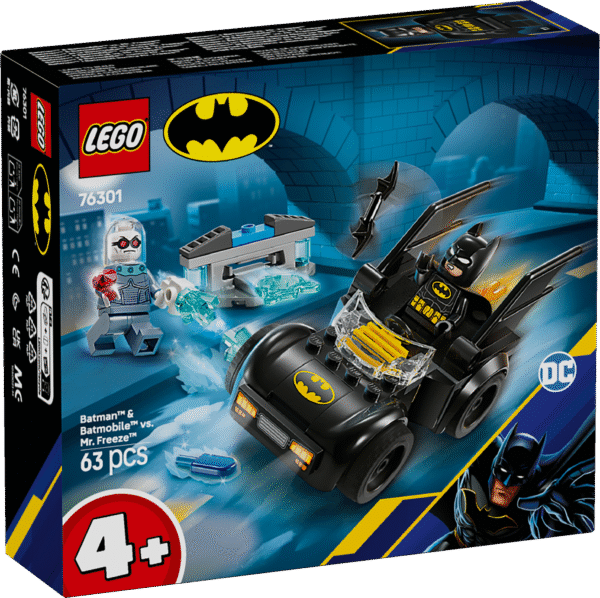 See eelkooliealiste mänguasi Batman ja Batmobile vs. Mr. Freeze on ideaalne LEGO Batmani kingitus 4-aastastele ja vanematele lastele.