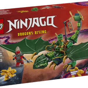 NINJAGO Lloydi rohelise metsadraakoni väike LEGO komplekt lastele sisaldab 2 minifiguuri ja 2 draakonit põnevaks ninjarollimänguks.