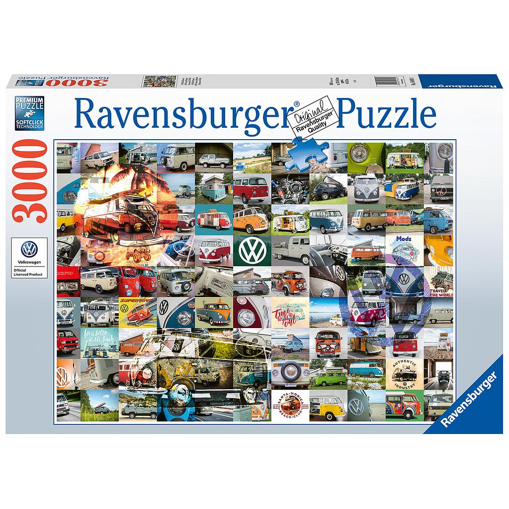 Ravensburger pusle 3000 tk 99 VW mudelit Ravensburgeri esmaklassilise kvaliteediga pusled. Iga pusletükk on erinev