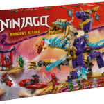 Lapsed etendavad „NINJAGO Dragons Rising“ telesaate 3. hooaja stseene LEGO NINJAGO Fookuse draakon Arci mängukomplekti ja 8 minifiguuriga.