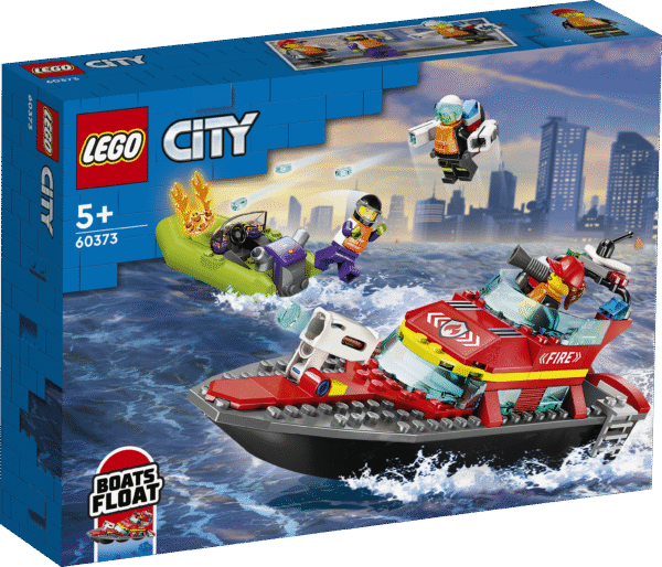 Rõõmusta oma igapäevakangelast selle vägeva LEGO® City tuletõrje päästepaadi mängukomplektiga