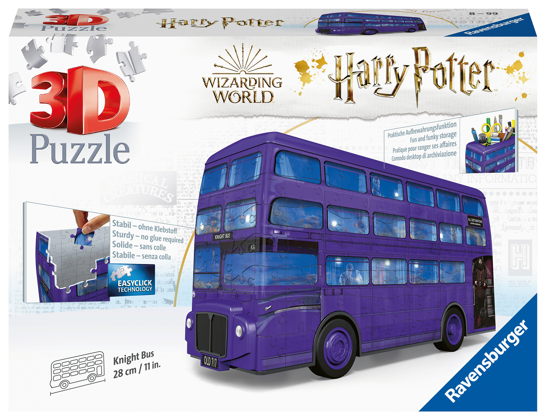 Ravensburger 3D pusle pliiatsitops 162 tk Harry Potter buss Ravensburgeri kvaliteetsed 3D pusled