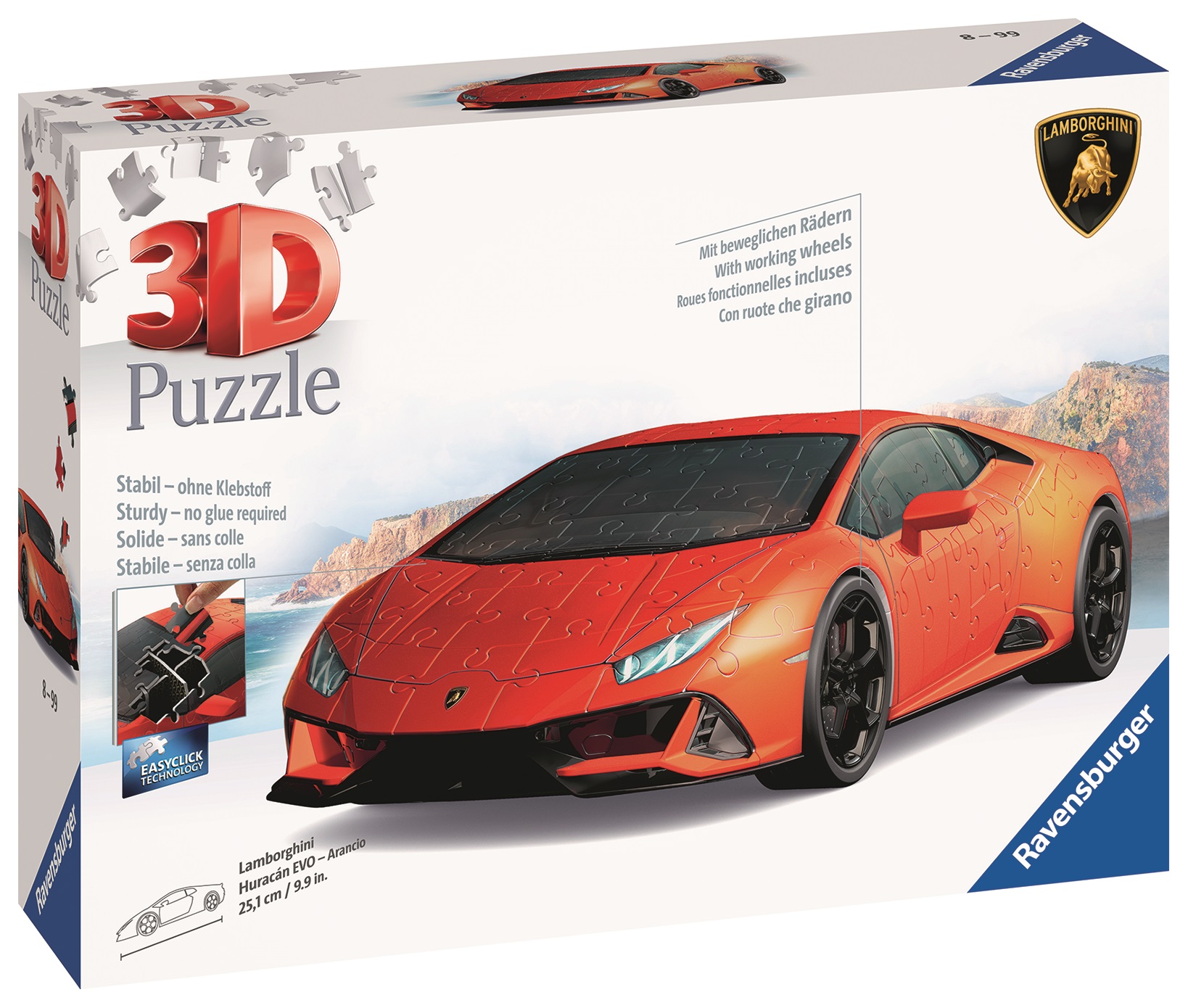 Ravensburger 3D pusle Lamborghini Huracan EVO Arancio Ravensburgeri kvaliteetsed 3D pusled