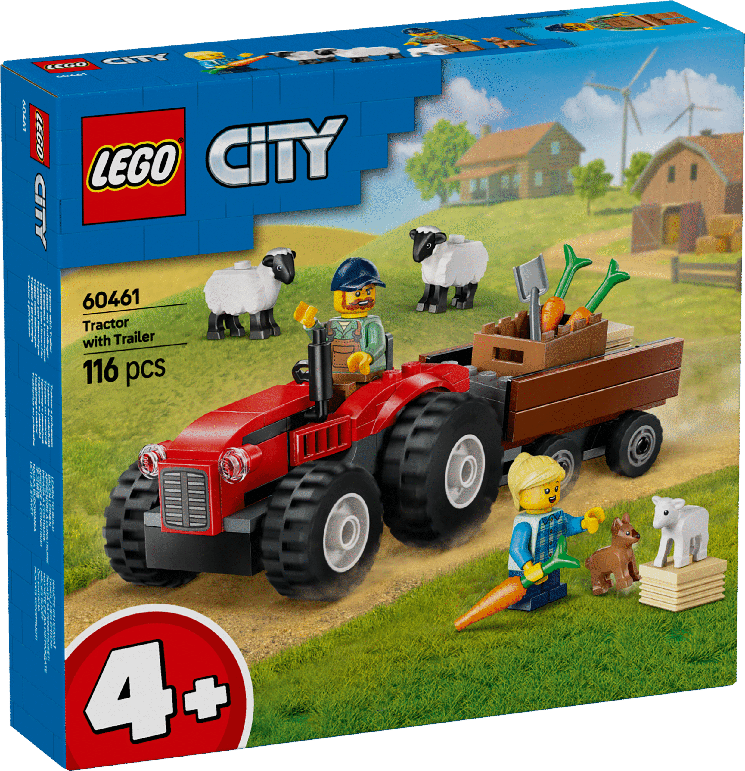 LEGO City Punane farmitraktor haagise ja lambaga Lõbusad maakohaseiklused ootavad ees selles talukomplektis
