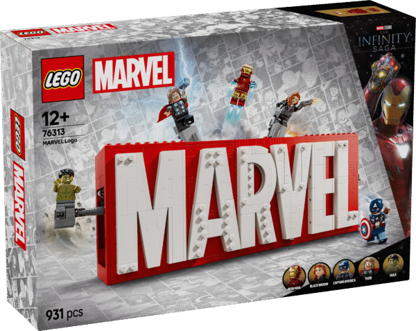 LEGO Marvel: MARVELi logo ja minifiguuride kokkupandav superkangelase komplekt on kogutav Marveli-teemaline kingitus