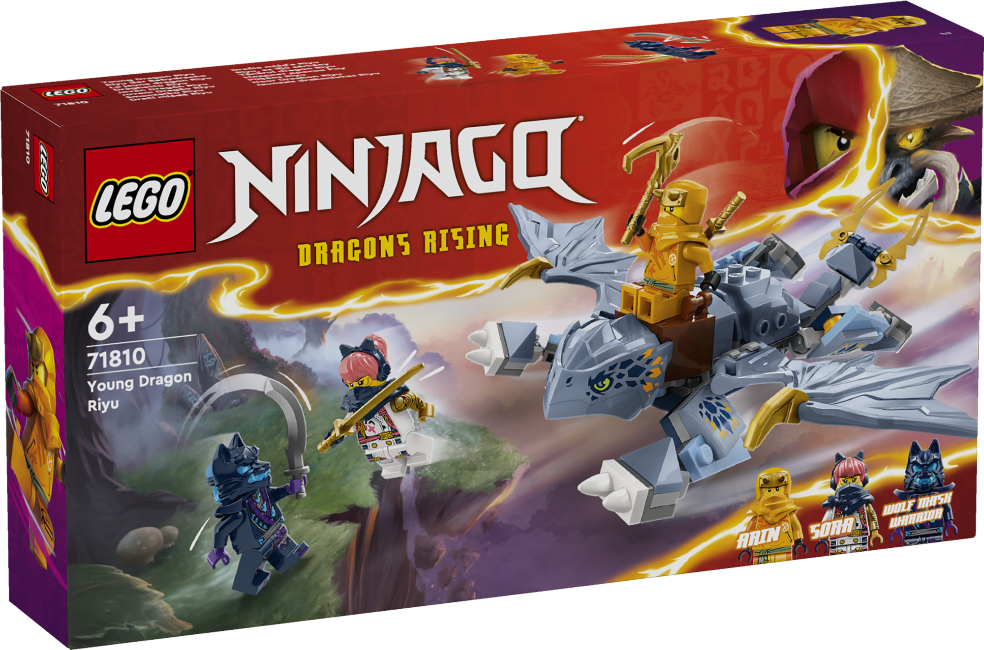 LEGO Ninjago Noor Draakon Riyu LEGO NINJAGO tegevusmänguasi koos liigutatava noore draakoni Riyu mudeli ning NINJAGO minifiguuride Sora
